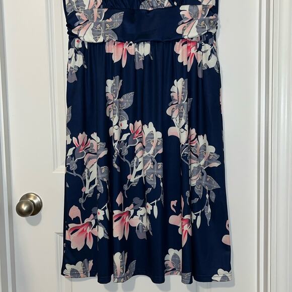 OUGES Short Sleeve V-Neck Floral Dress, NWOT - Picture 4 of 10